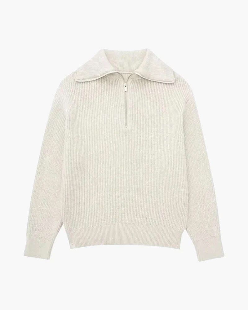 Striped Zip Up Sweater