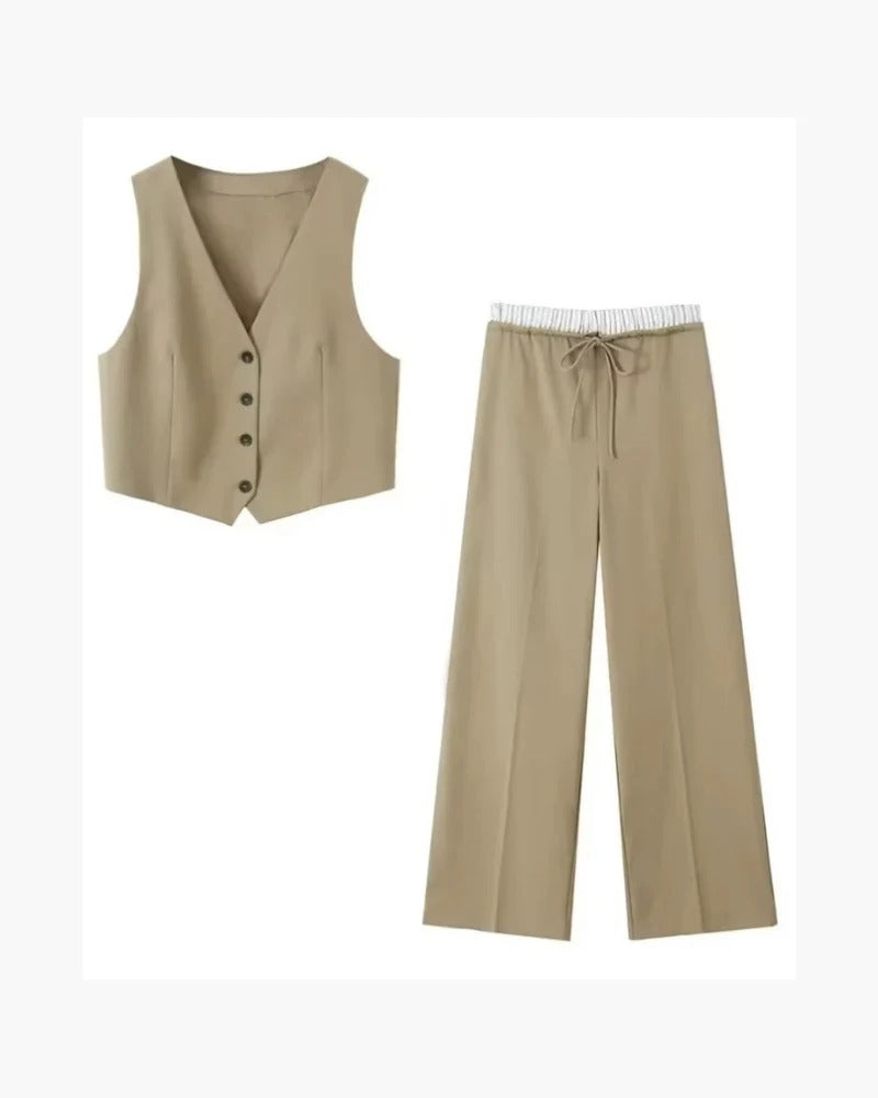 Classy Lady - Linen Two-piece Set
